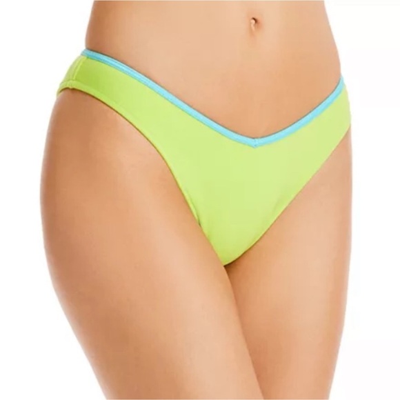 Frankies Bikinis Siren Enzo Terry Bottom Size Large New NWT Neon Green Blue - Picture 1 of 10